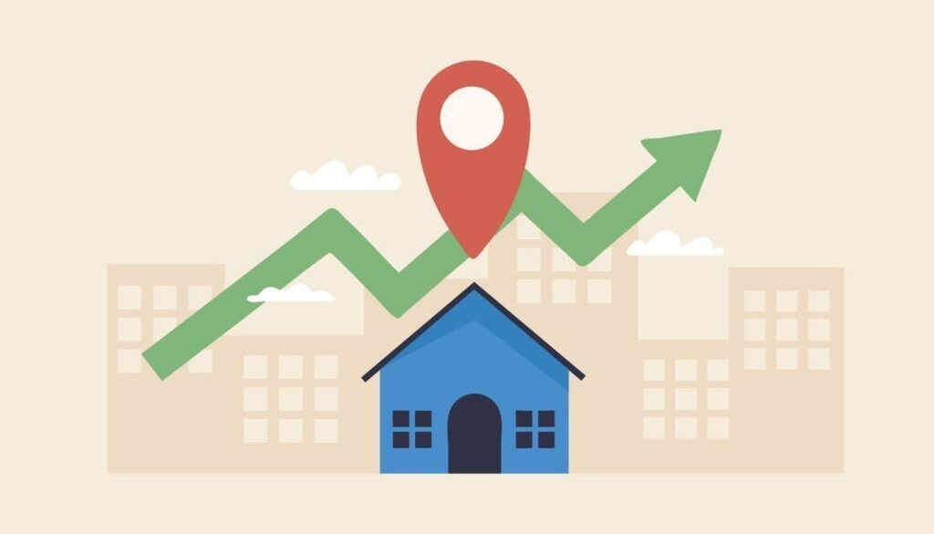 real-estate-investment-strategy-location-of-property-is-one-of-the-most-important-factors-that-affect-real-estate-values-vector